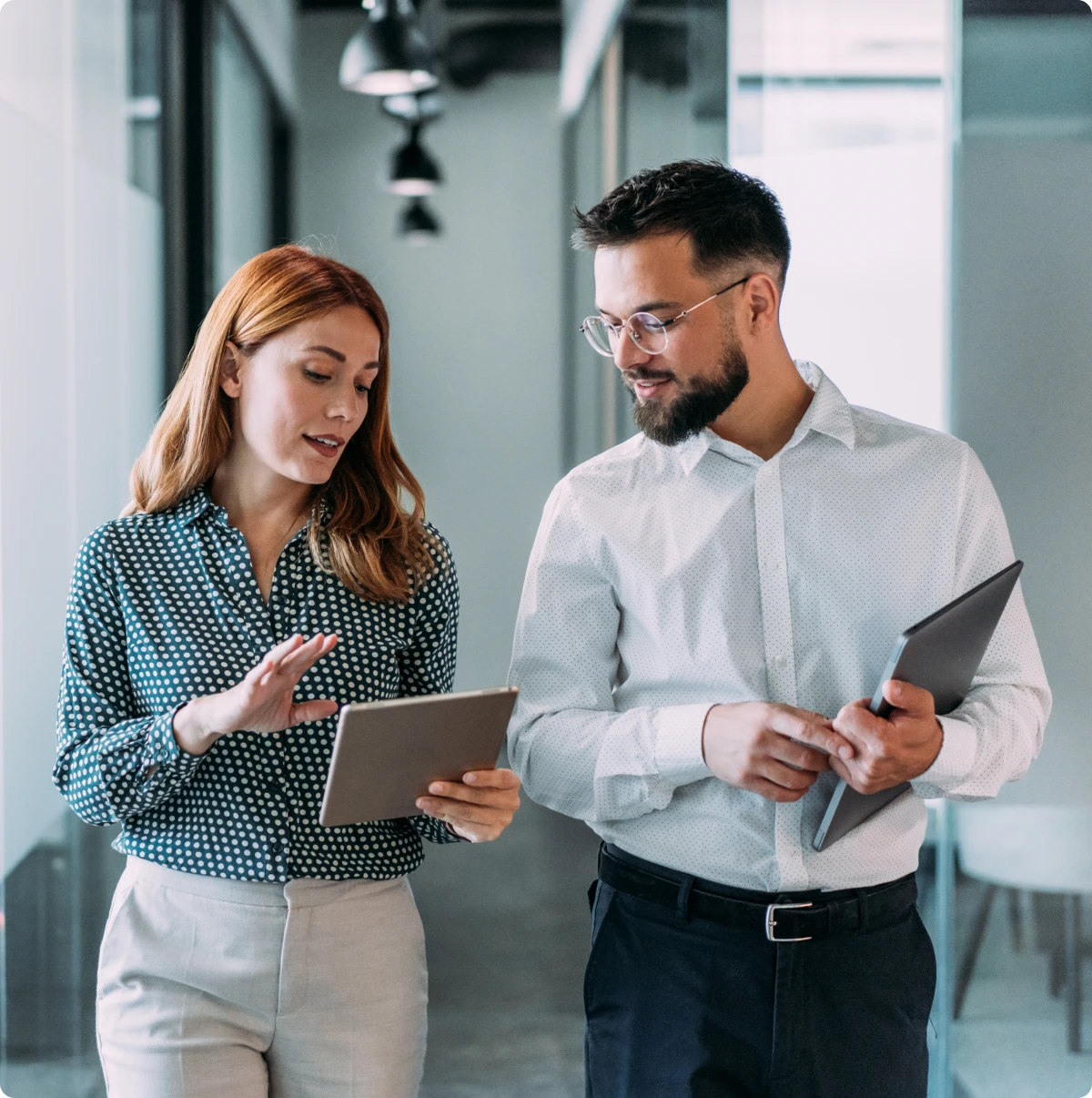 Team collaboration in modern office setting
