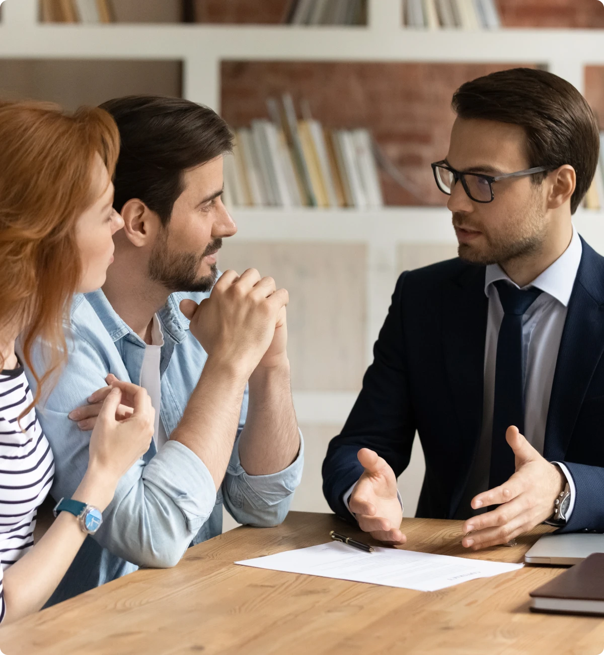 Professional advice for couple at table