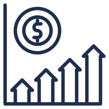 Increasing profit graph illustration