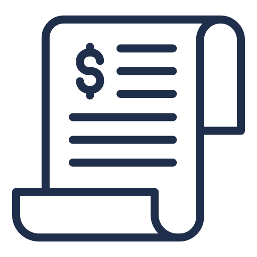 Invoice with dollar symbol